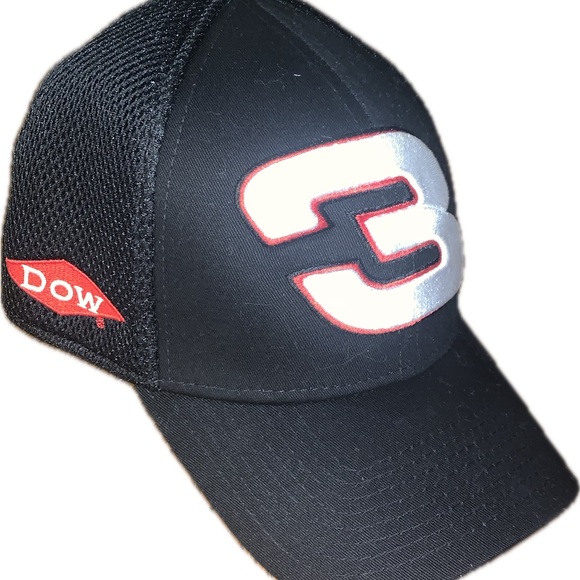 New Era Dale Earnhardt 3 Black NASCAR Ball Cap Medium Large Mesh Back - Picture 1 of 5